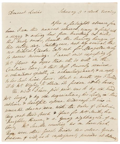 Appraisal: SEWARD Anna - Autograph letter signed to the Ladies of