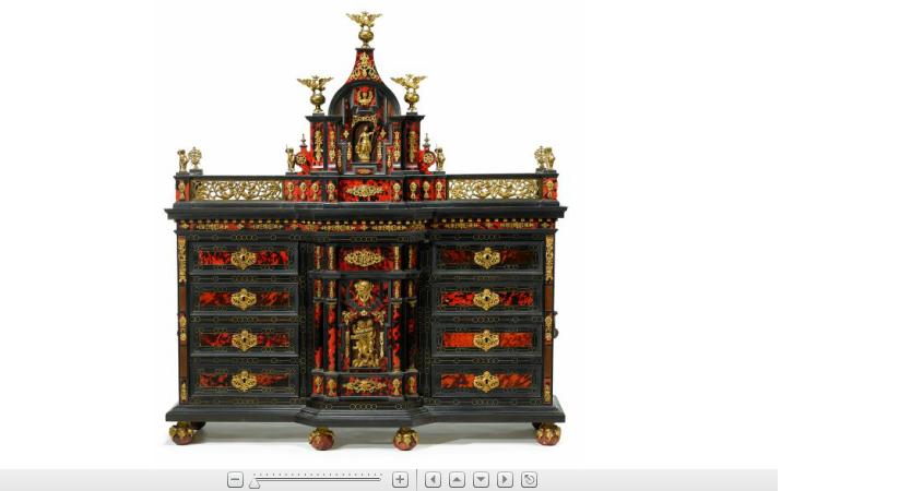 Appraisal: Continental baroque style ebonized and tortoiseshell cabinet on stand late