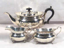 Appraisal: A silver three piece tea set each piece of oval