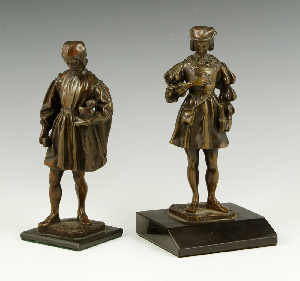 Appraisal: - Two th C Continental Bronze Sculptures Two th century