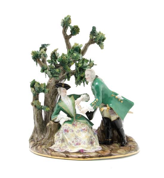 Appraisal: Meissen Porcelain Figural Group depicting a courting couple in th