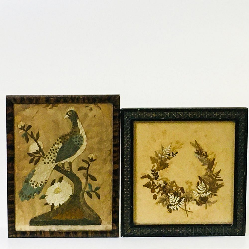 Appraisal: Two Small Framed Works Two Small Framed Works th century