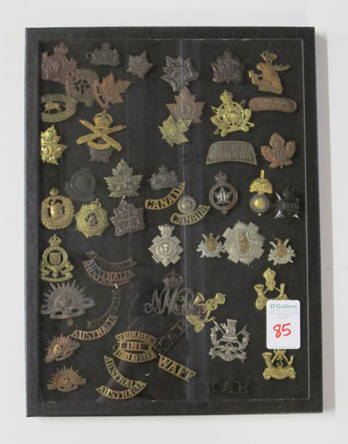 Appraisal: COLLECTION OF CAP BADGES including Canadian Expeditionary Force CEF mounted