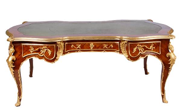 Appraisal: A Louis XV style gilt bronze mounted bureau plat height