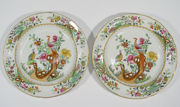 Appraisal: Pair of Victorian Copeland Spode plates enamelled and transfer printed