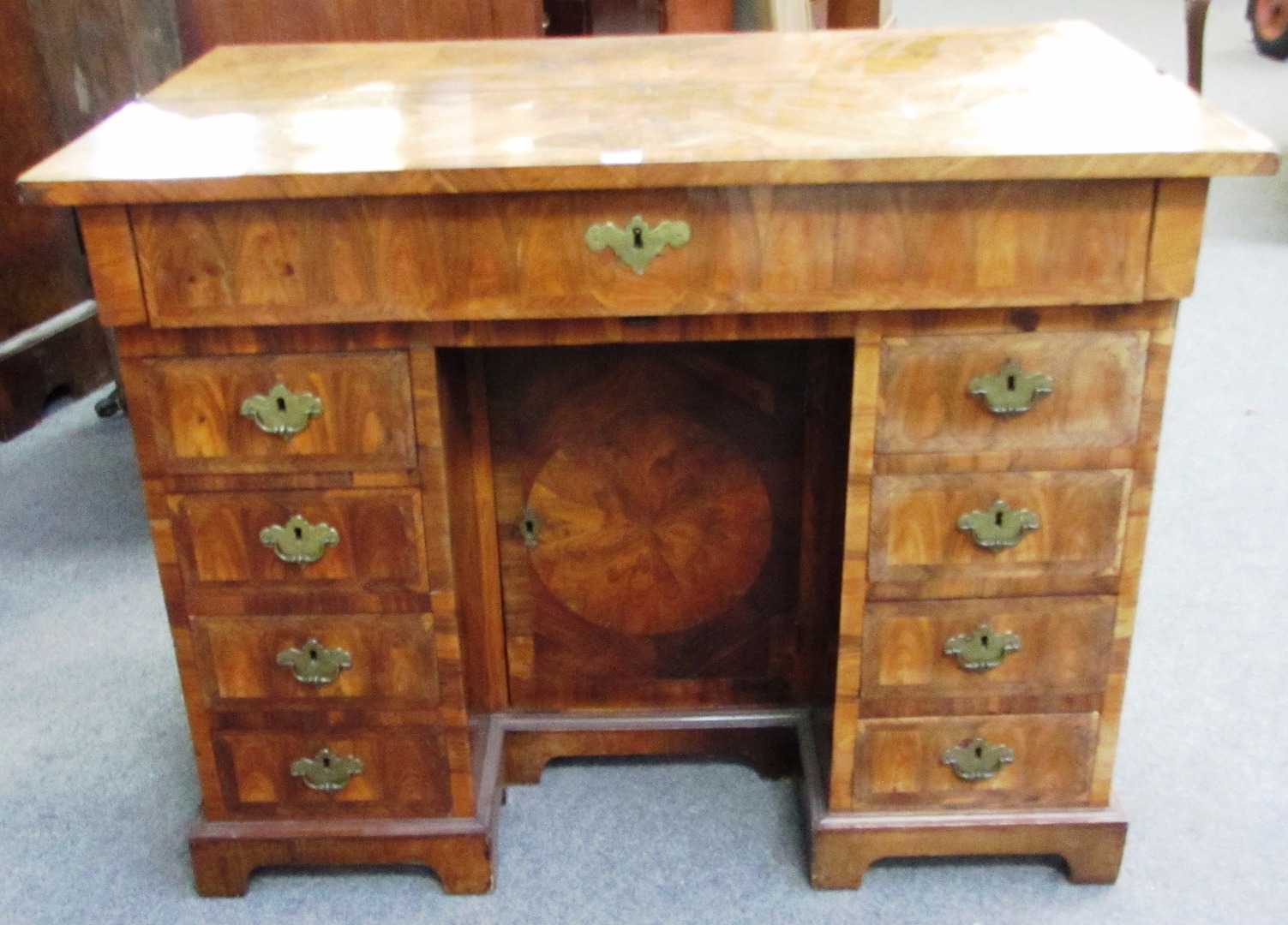 Appraisal: A th century oyster veneered kingwood and rosewood banded bureau