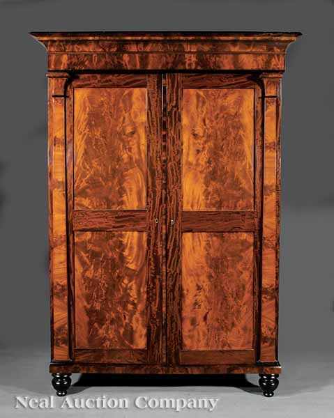 Appraisal: An American Classical Mahogany Armoire early th c Baltimore cove-molded