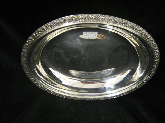 Appraisal: Tiffany Sterling Silver Oval Vegetable Serving Bowl elaborate border x