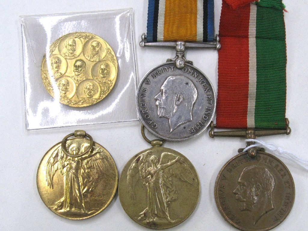 Appraisal: Group of Mercantile Marine medal WWI war medal two Victory