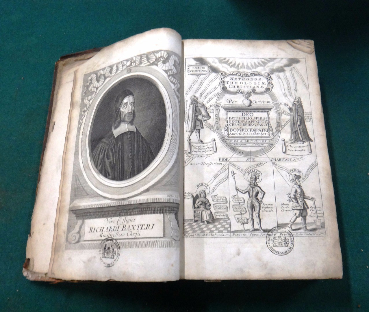 Appraisal: BAXTER R Methodus Theologiae Christianae First Edition portrait frontis printed