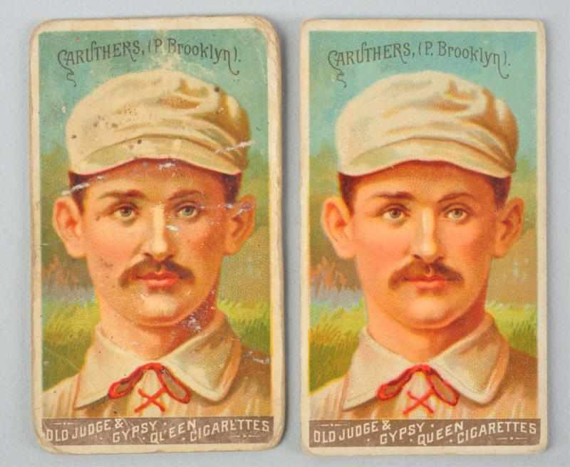 Appraisal: Lot of Caruthers Old Judge Baseball Cards Description Found in