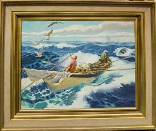 Appraisal: Robert Sticker American Robert Sticker American - Fishermen oil on