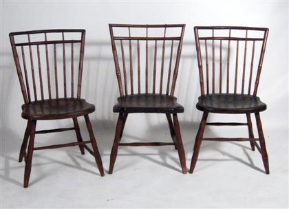 Appraisal: Three bamboo-turned birdcage windsor side chairs richard mason philadelphia -