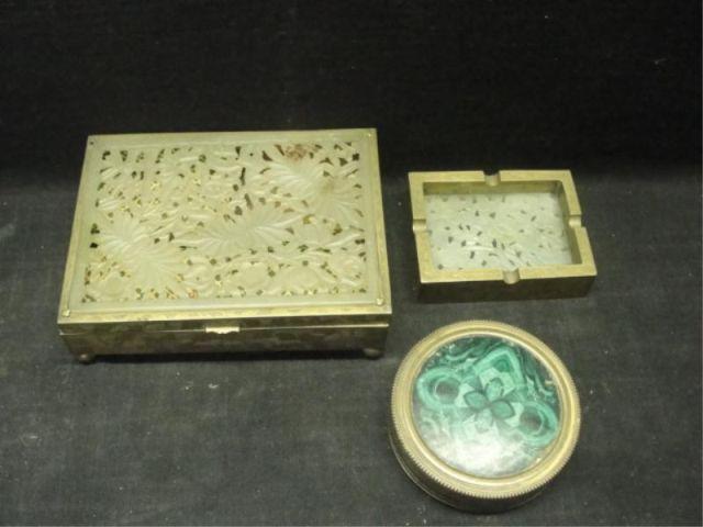 Appraisal: Items Boxes together with an Ashtray box is gilt metal