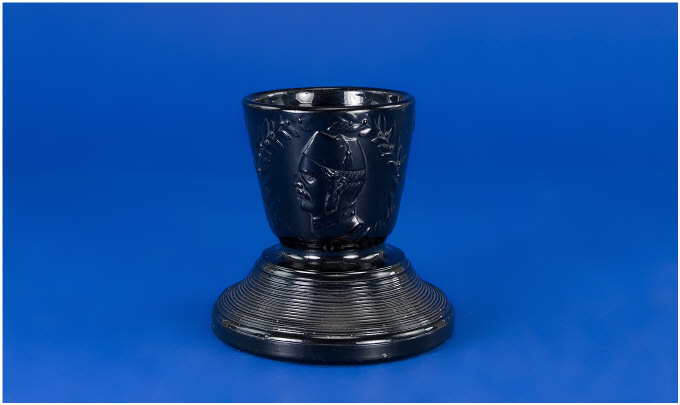 Appraisal: Victorian Commemorative Mourning Match Striker In black glass Inscription reads