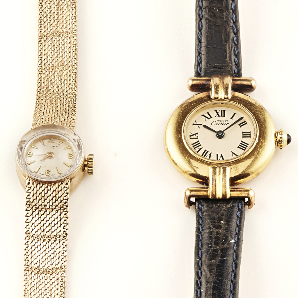 Appraisal: CARTIER A lady's vermeil cased wrist watch small round dial