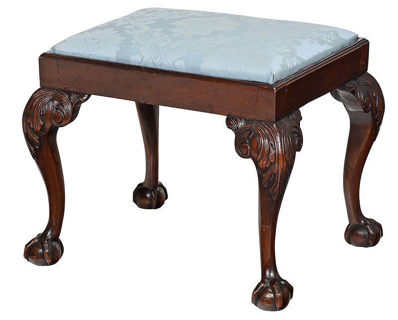 Appraisal: George II Style Carved Mahogany Footstool British probably late th