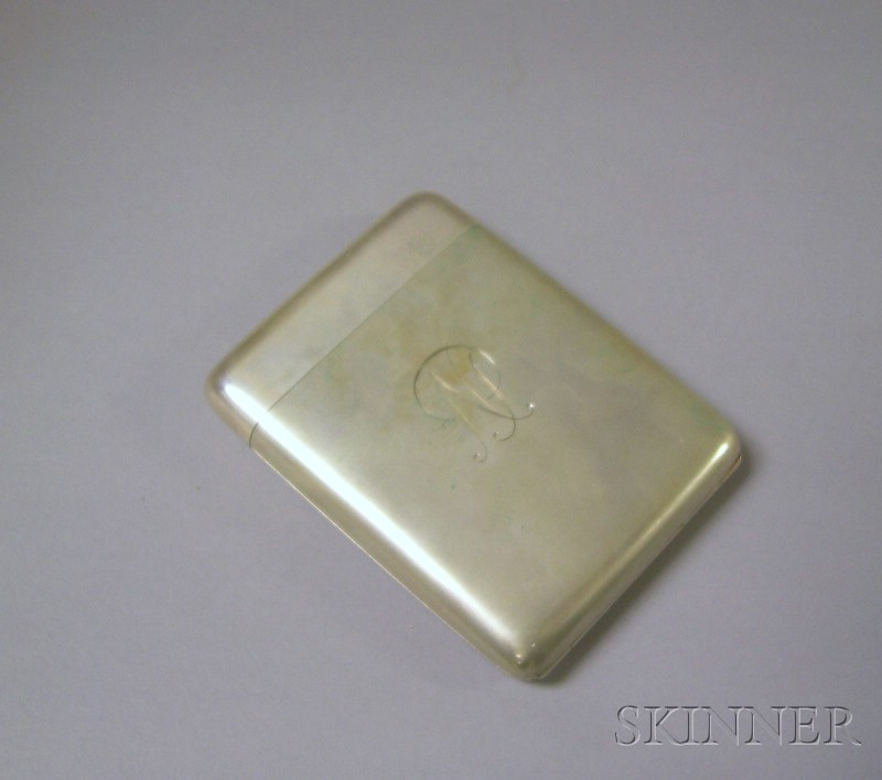 Appraisal: Russian Silver Cigarette Case monogrammed with gold-washed interior in paper