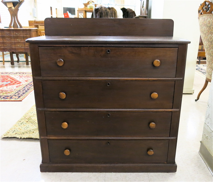 Appraisal: ANTIQUE FOUR-DRAWER PINE CHEST American c H x W x