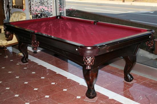 Appraisal: PLAY MASTER INLAID BILLIARD TABLE th century Red baize-cloth surface