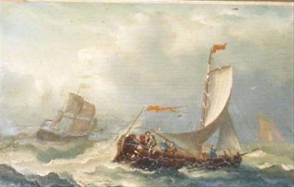 Appraisal: Ian C Schotel Dutch sailing barge in choppy waters Oil