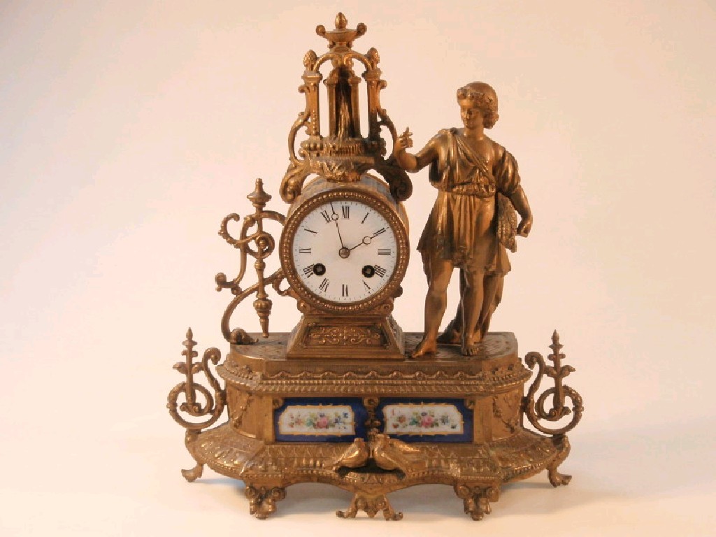 Appraisal: A late thC French eight day mantel clock in a