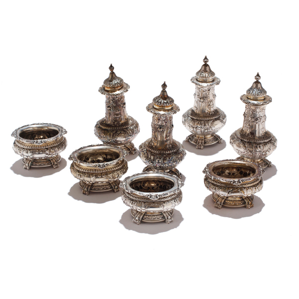 Appraisal: Set of eight Gorham sterling salt and peppers retailed by