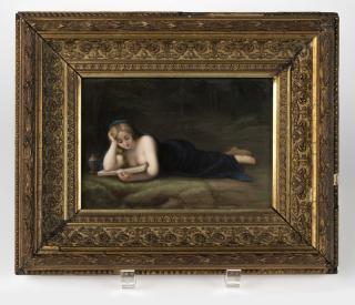 Appraisal: A framed German porcelain plaque Late th early th century