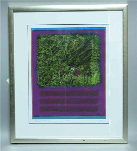 Appraisal: MOSES SQUARE BALANCE Print x in Framed signed and dated