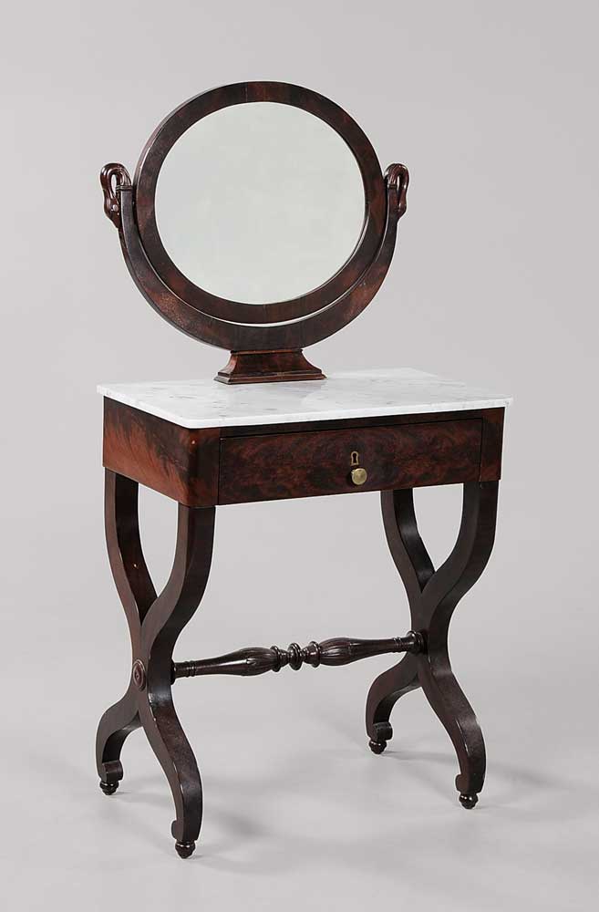 Appraisal: Classical Mahogany Marble-Top Dressing Table probably New York circa highly