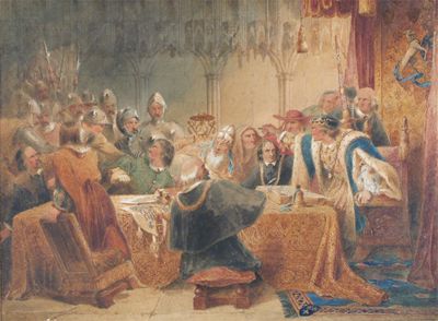 Appraisal: Attributed to George Cattermole - King John at the signing