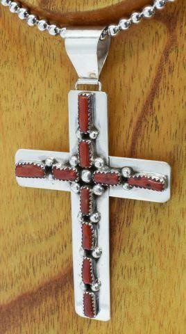 Appraisal: Native American sterling silver cross pendant Kenneth Jones Navajo th