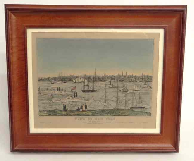 Appraisal: Currier and Ives print ''View Of New York'' Sight ''