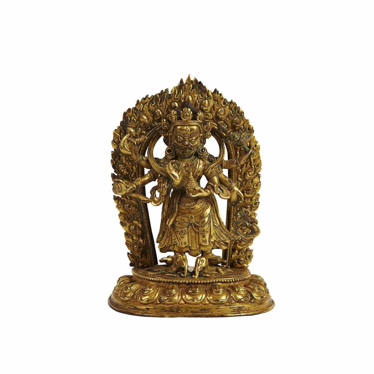 Appraisal: Gilt Bronze Figure of Mahakala Tibeto-Chinese th th Century The