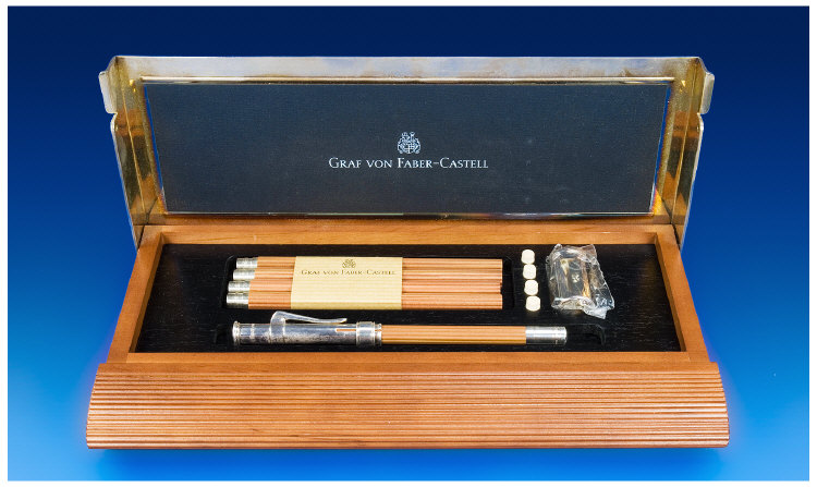 Appraisal: Graf von Faber-Castell Perfect Desk Set Complete in brown alder