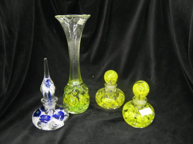 Appraisal: pcs St Clair Paperweight Glass three perfumes a vase floral