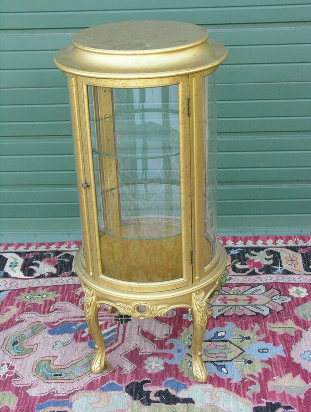 Appraisal: FRENCH STYLE VITRINE CABINET Circa 's Size with a diameter