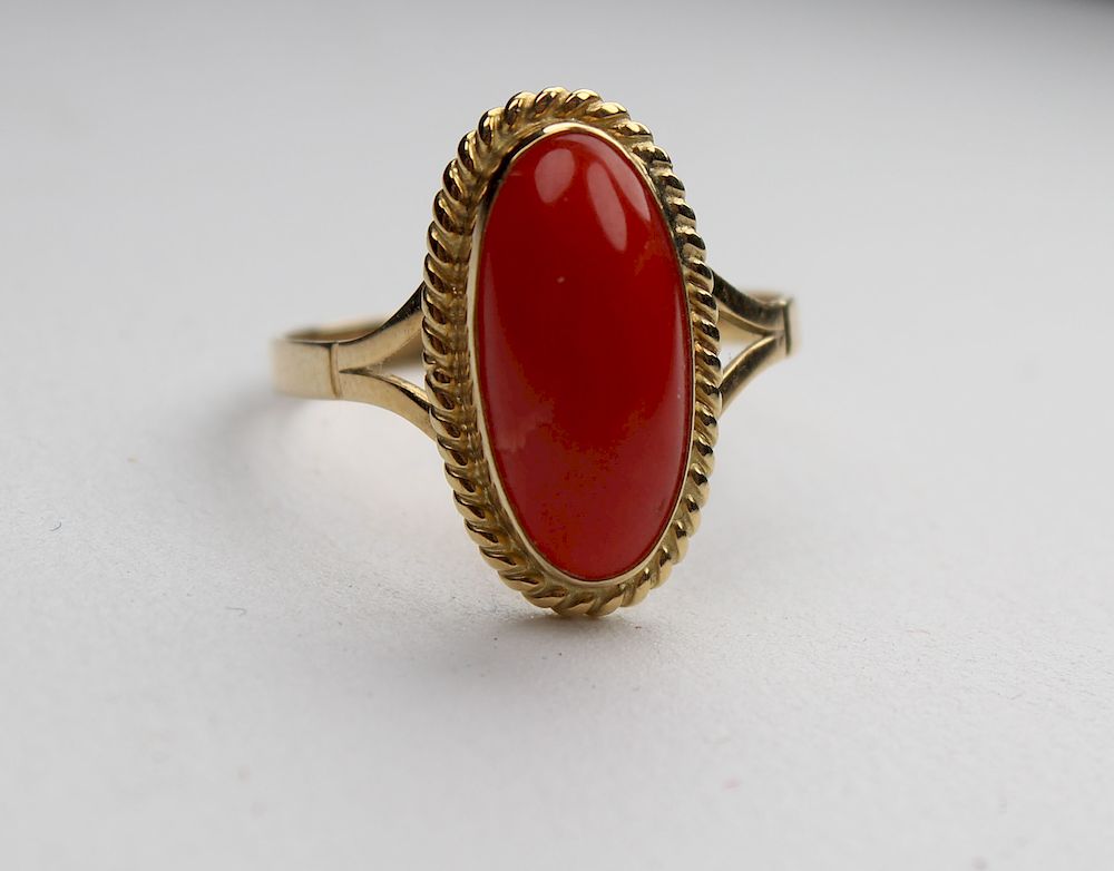 Appraisal: k Gold Red Coral Woman's Ring k Gold Red Coral