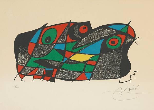 Appraisal: Joan Mir Spanish - Fotoscop M C bk Lithograph in