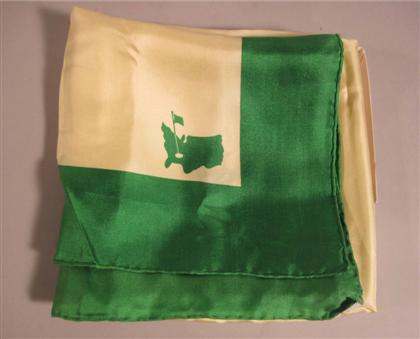 Appraisal: piece Golf Silk Scarf memento of the Masters Tournament Green