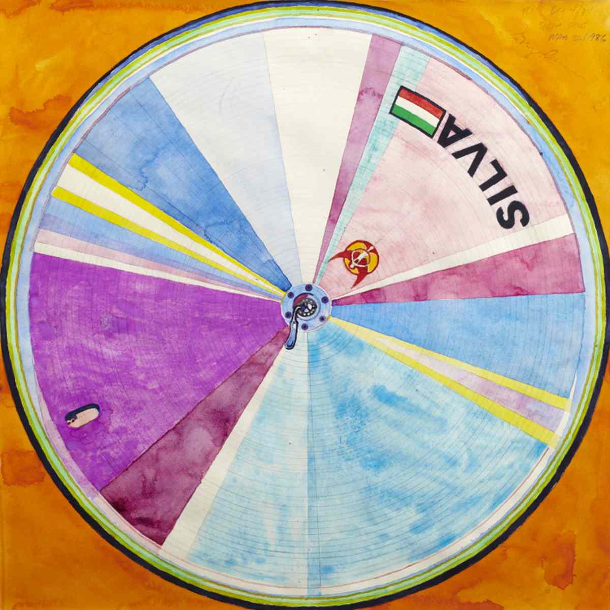 Appraisal: GREGORY RICHARD CURNOE SILVA DISC WHEEL Medium watercolour and graphite