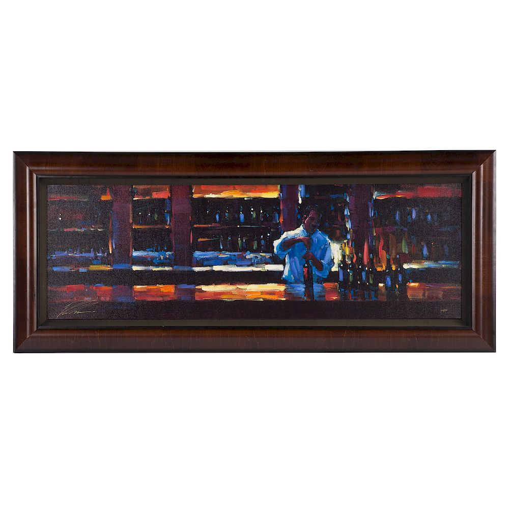 Appraisal: Michael Flohr Uncorked mixed media American b giclee on canvas