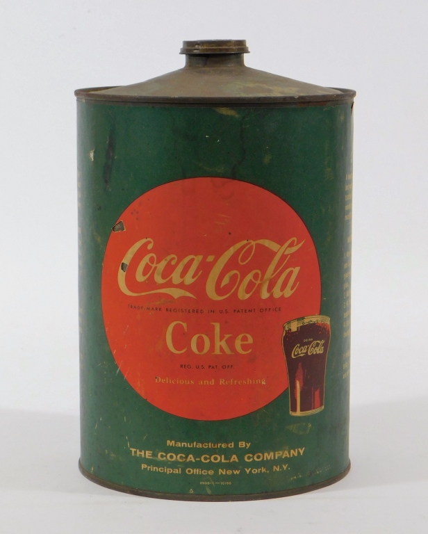 Appraisal: VINTAGE 'S COCA-COLA GALLON TIN SYRUP CAN United States Circa