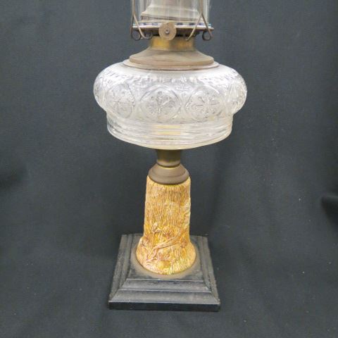 Appraisal: Victorian Oil Lamp tree trunk base with chimney