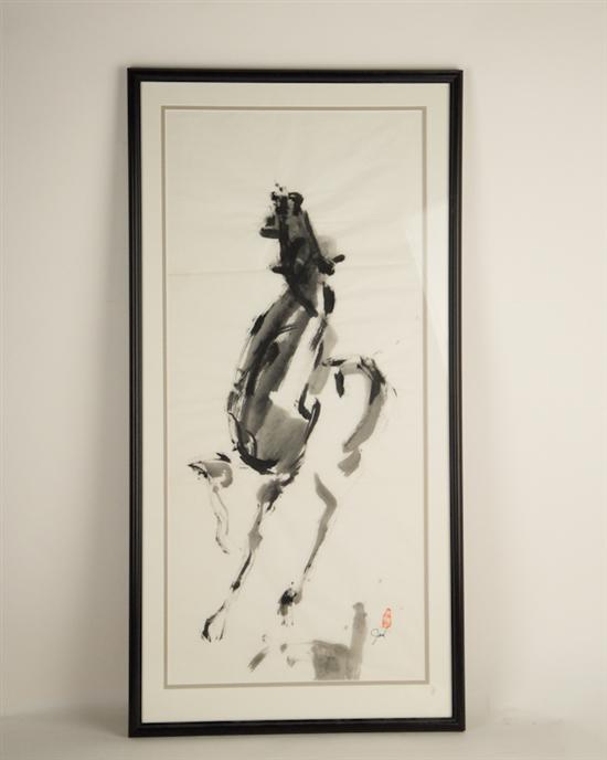 Appraisal: Juichi Kamikawa Asian Horse Watercolor Signed lower right Framed H