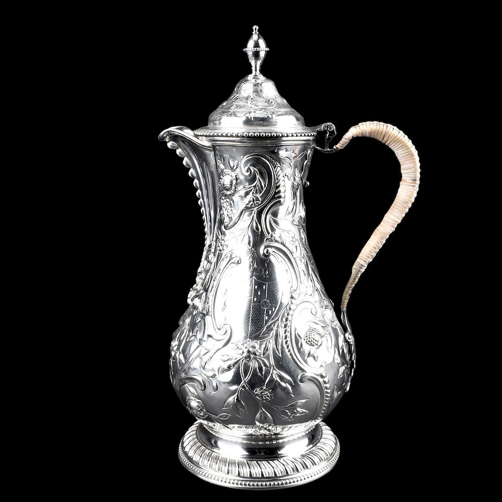 Appraisal: th C Ebenezer Coker Silver Pitcher th Century English Silver