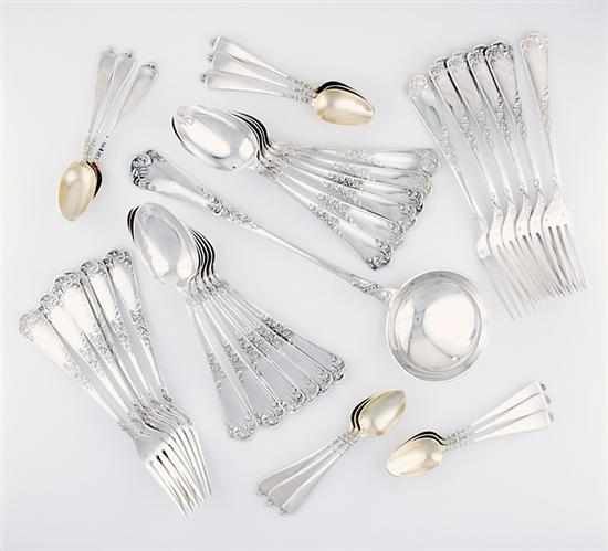 Appraisal: French first standard silver flatware dessert service Paul Tallois circa