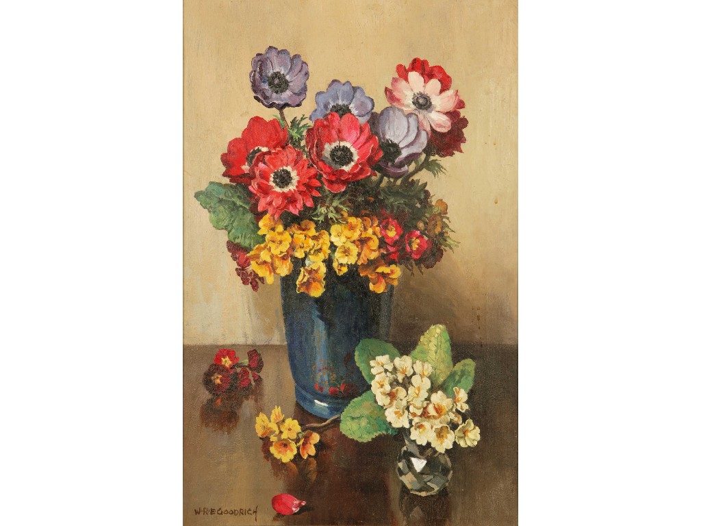 Appraisal: W R E Goodrich A still life of flowers in