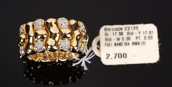 Appraisal: A diamond set wide band ring by Dianoor composed of