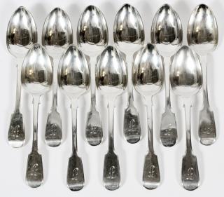 Appraisal: JAMES HYDE LONDON STERLING SILVER SOUP SPOONS JAMES HYDE LONDON